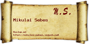 Mikulai Sebes névjegykártya